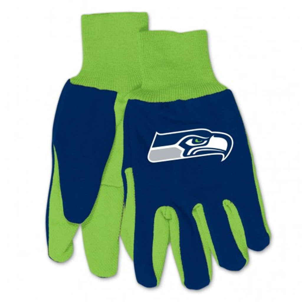 Gloves Seattle Seahawks Two Tone Adult Size Gloves - Navy/Green 099606906793