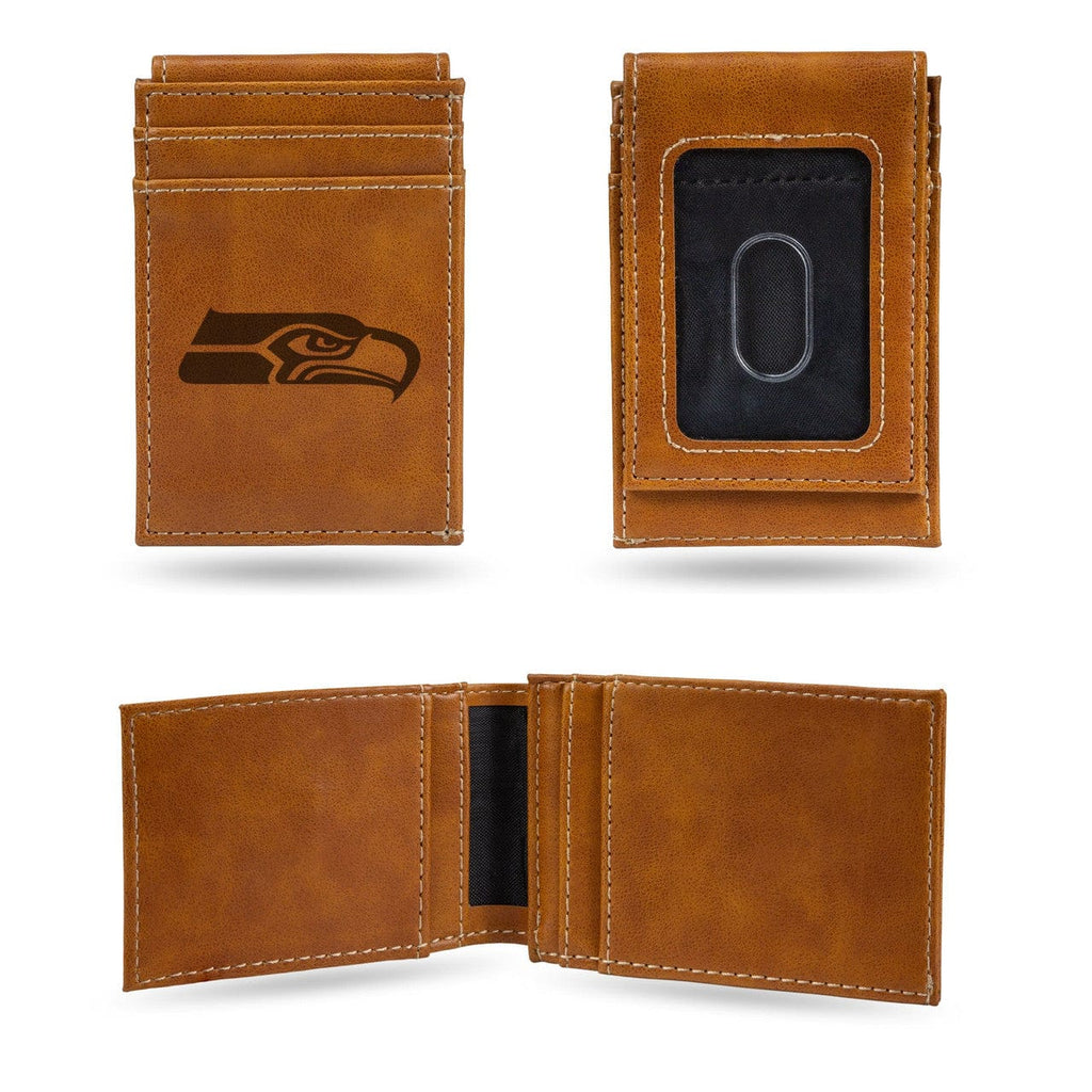 Front Pocket Wallet Seattle Seahawks Wallet Front Pocket Laser Engraved 767345895714