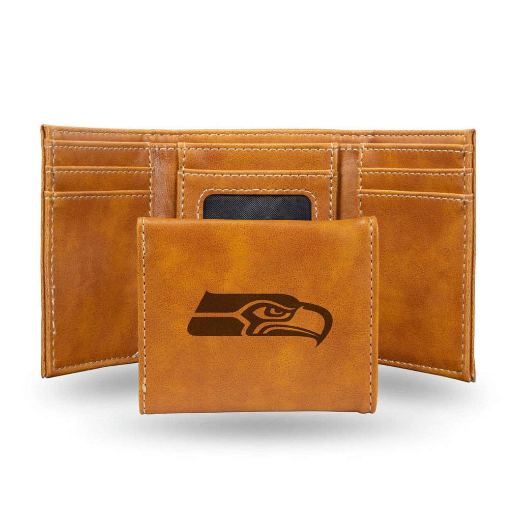 Wallets Seattle Seahawks Wallet Trifold Laser Engraved 767345536099