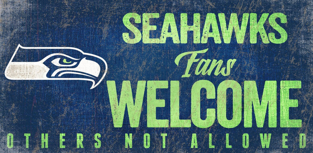 Sign 12x6 Fans Welcome Seattle Seahawks Wood Sign Fans Welcome 12x6 878460152771