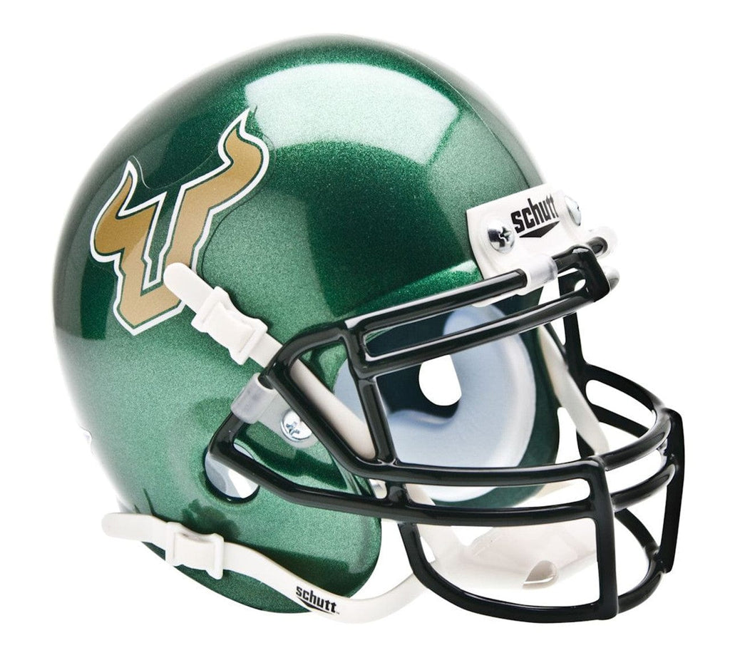 Helmets Mini South Florida Bulls Schutt Mini Helmet - Green Alternate Helmet #1 - Special Order 714195998379