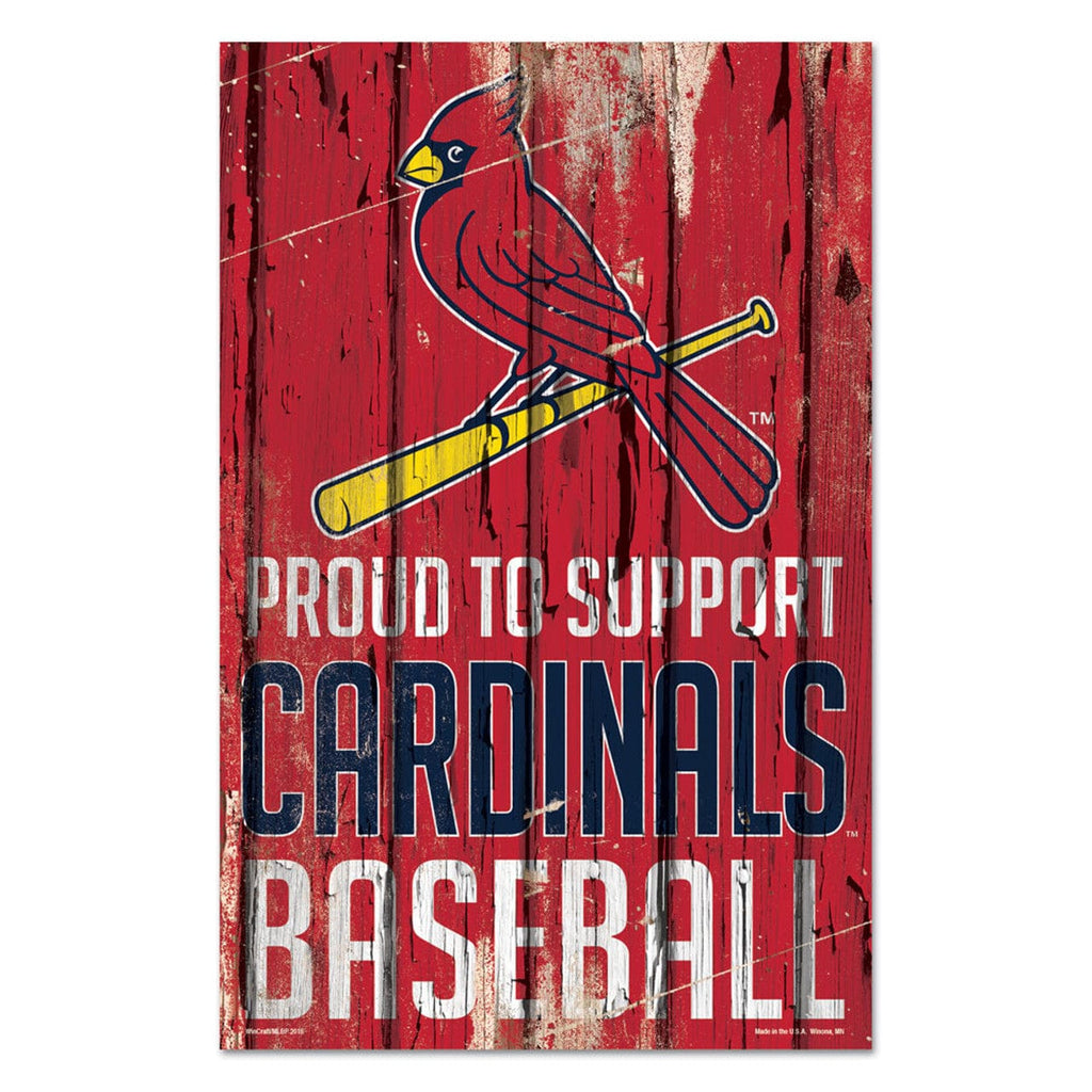 Sign 11x17 Proud To Support St. Louis Cardinals Sign 11x17 Wood Proud to Support Design 032085612090