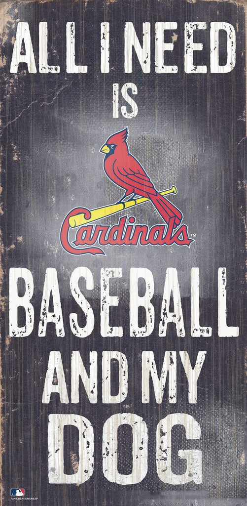St. Louis Cardinals St. Louis Cardinals Sign Wood 6x12 Baseball and Dog Design 878460201264