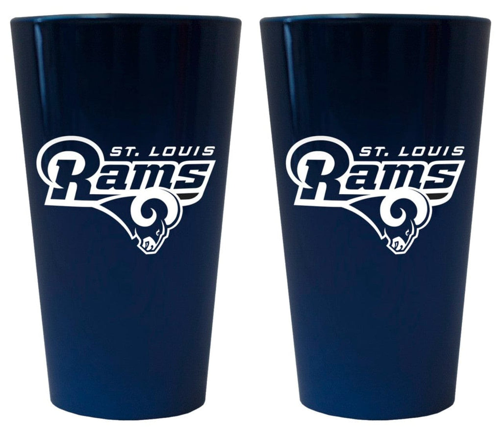 NFL Legacy Teams St. Louis Rams Glass Pint Lusterware Style Set of 2 842451035381