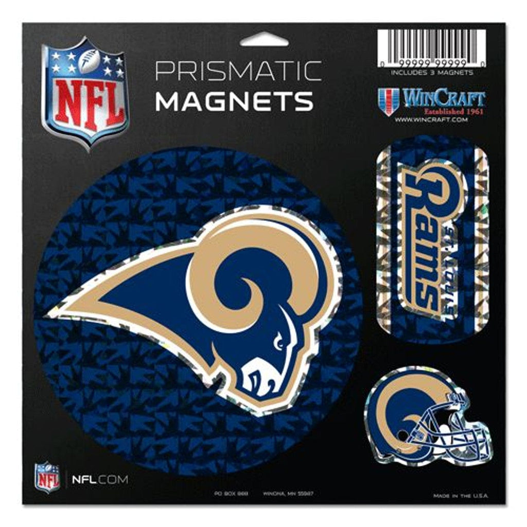 NFL Legacy Teams St. Louis Rams Magnets 11x11 Die Cut Prismatic Set of 3 032085270429