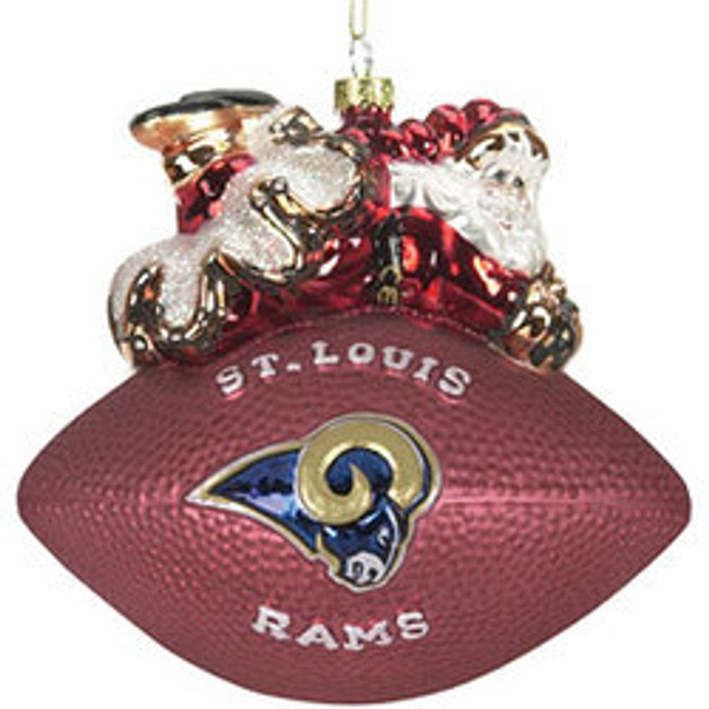 NFL Legacy Teams St. Louis Rams Ornament 5 1/2 Inch Peggy Abrams Glass Football CO 801946188834