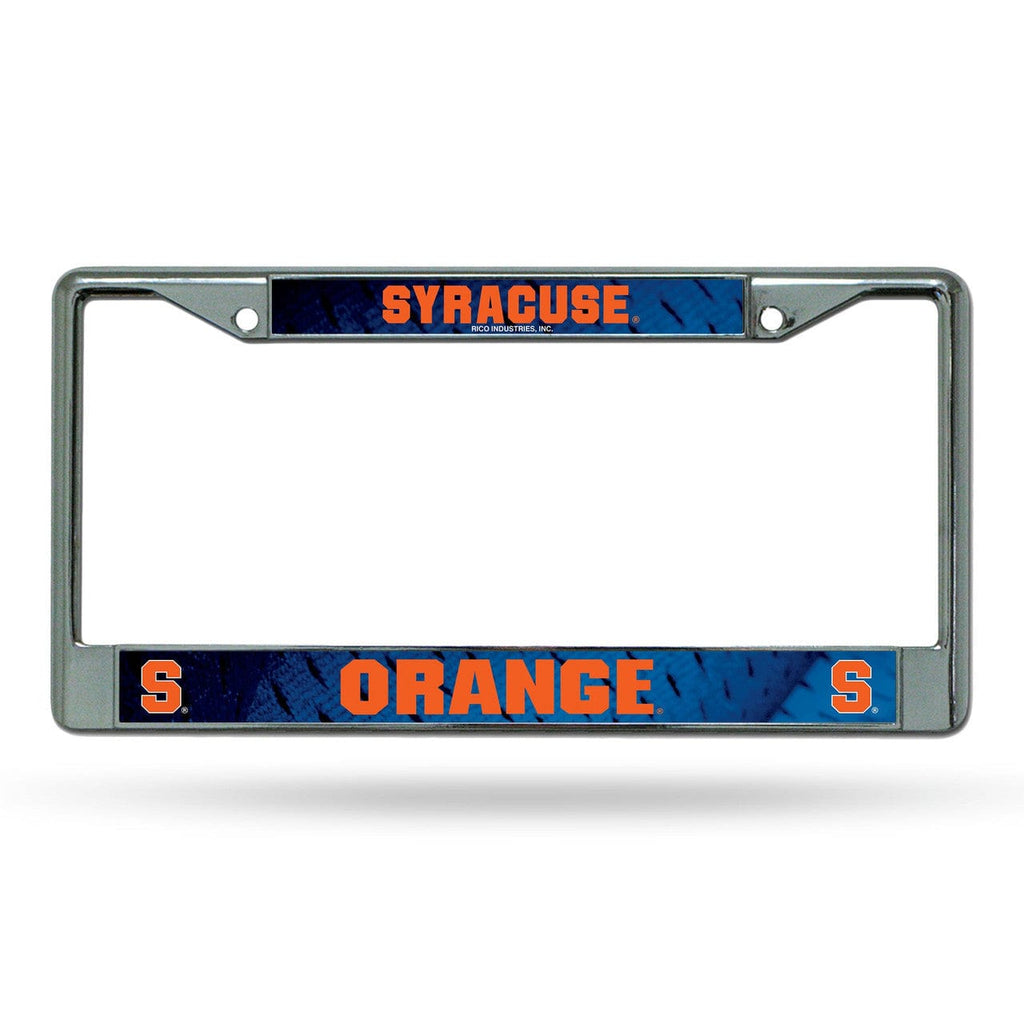 License Frame Chrome Syracuse Orange License Plate Frame Chrome Printed Insert 611407026410