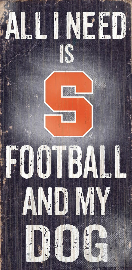 Sign 6x12 Football and Dog Syracuse Orange Wood Sign - Football and Dog 6x12 - Special Order 878460126529