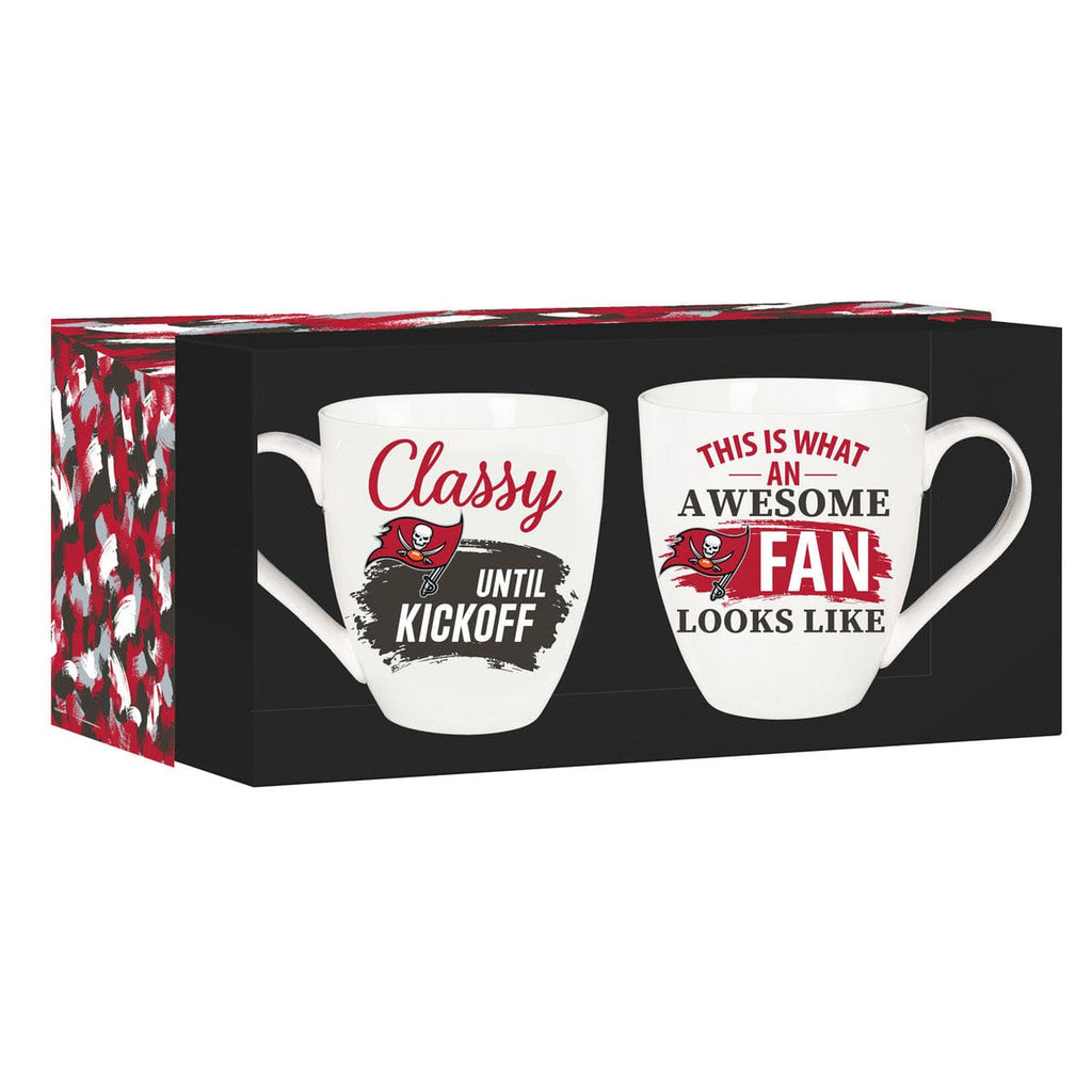 Boxed 17oz 2 Pack Tampa Bay Buccaneers Coffee Mug 17oz Ceramic 2 Piece Set with Gift Box 801946953357