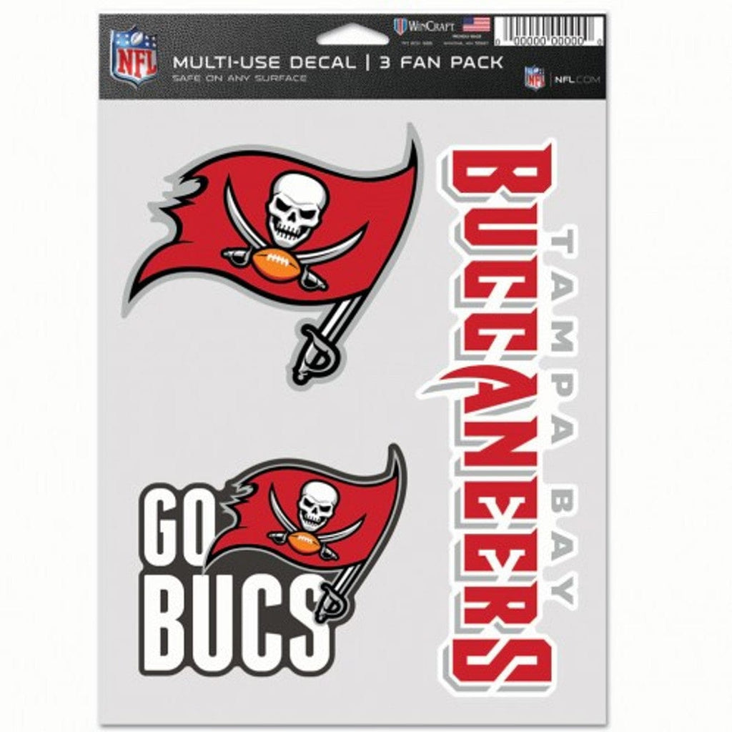 Fan Pack Decals Tampa Bay Buccaneers Decal Multi Use Fan 3 Pack 194166079564