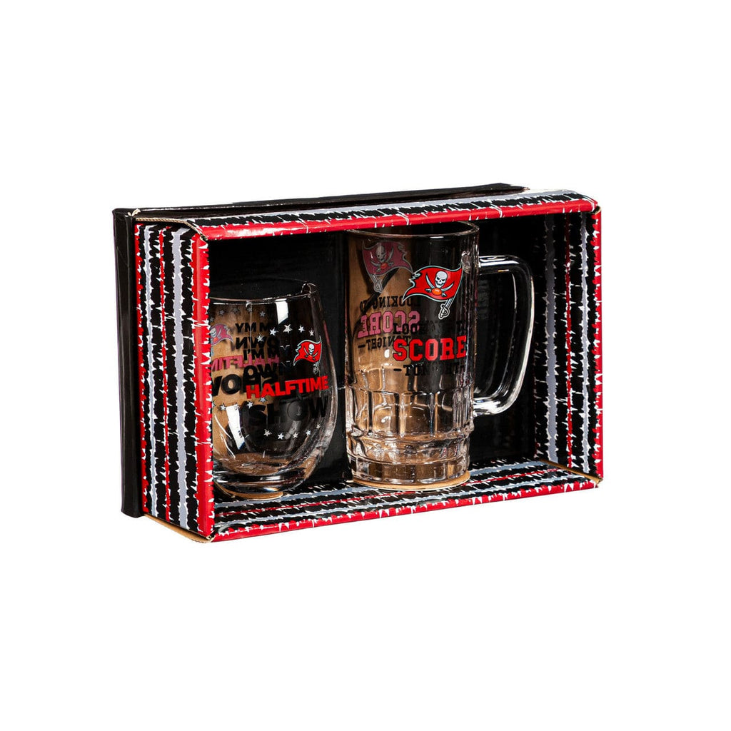 Boxed Stemless Wine & Tankard Tampa Bay Buccaneers Drink Set Boxed 17oz Stemless Wine and 16oz Tankard 801946983019