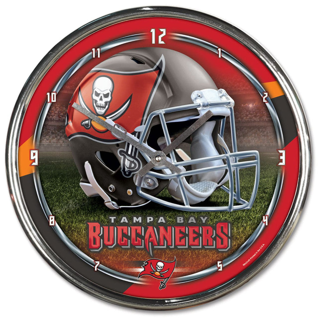 Clock Round Chrome Wall Tampa Bay Buccaneers Round Chrome Wall Clock 010943279241