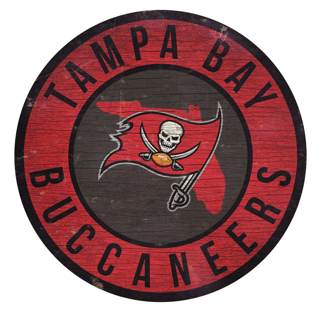 Sign 12 Round State Design Tampa Bay Buccaneers Sign Wood 12 Inch Round State Design 878460202339