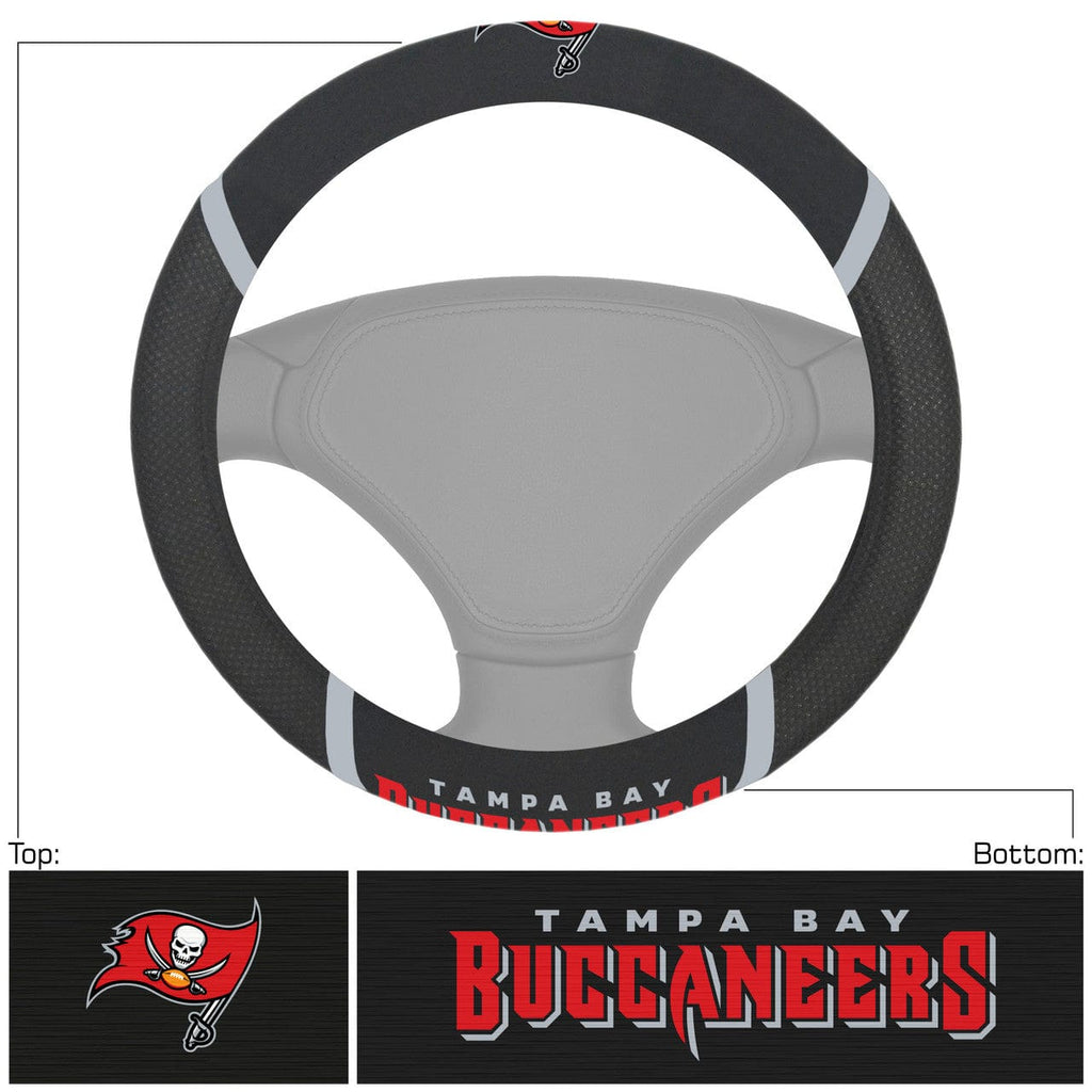 Steering Wheel Covers Mesh Tampa Bay Buccaneers Steering Wheel Cover Mesh/Stitched 842989056292