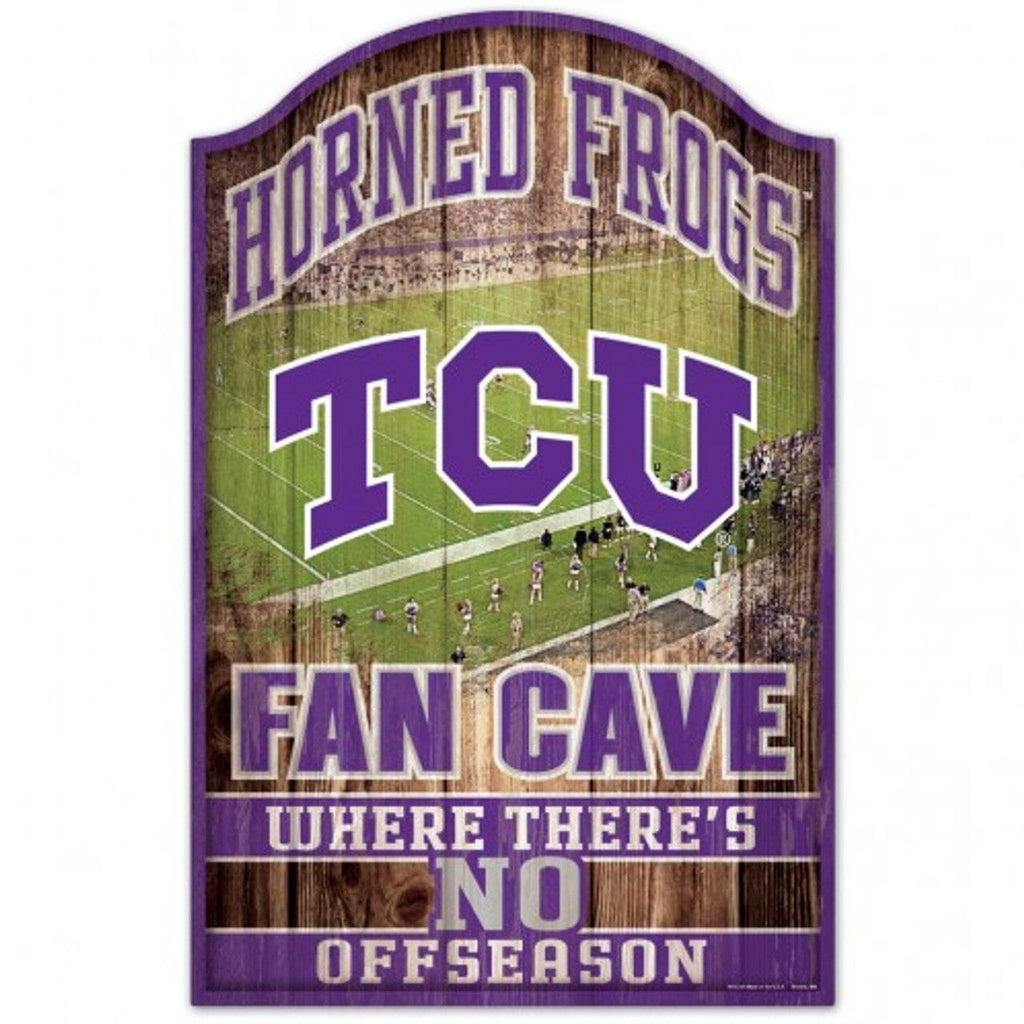 Sign 11x17 Fan Cave TCU Horned Frogs Sign 11x17 Wood Fan Cave Design - Special Order 032085846778