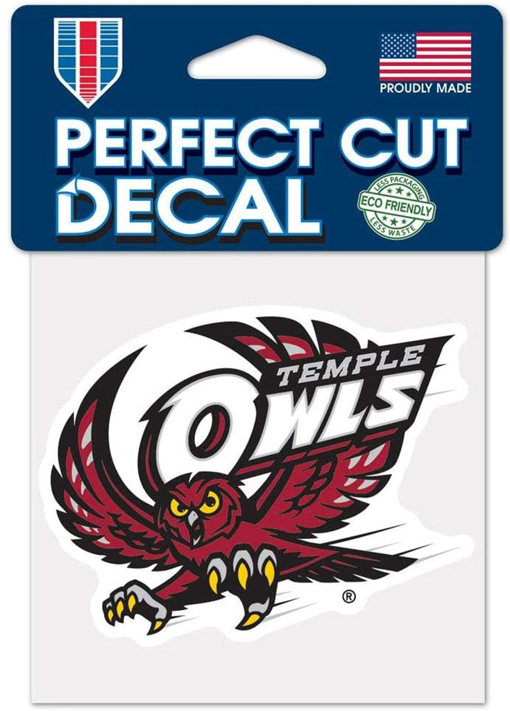 Temple Owls Temple Owls Decal 4x4 Perfect Cut Color 032085446312