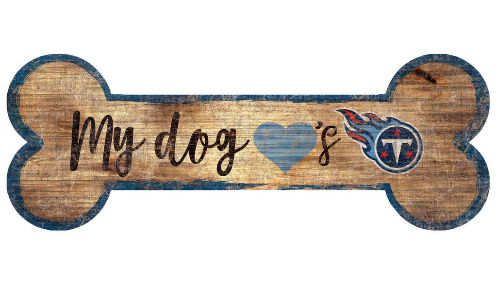 Sign 6x12 Dog Bone Shape Tennessee Titans Sign Wood 6x12 Dog Bone Shape 878460160455