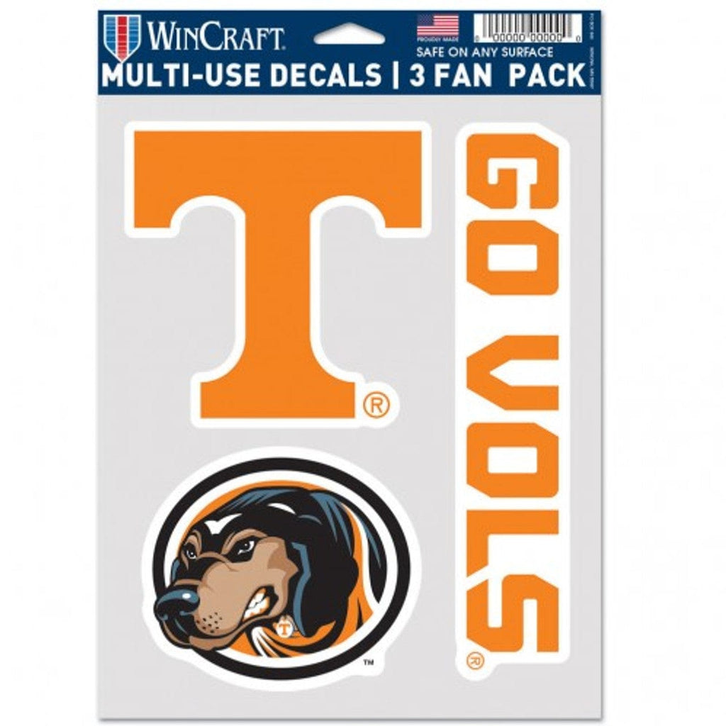 Fan Pack Decals Tennessee Volunteers Decal Multi Use Fan 3 Pack Special Order 194166078383
