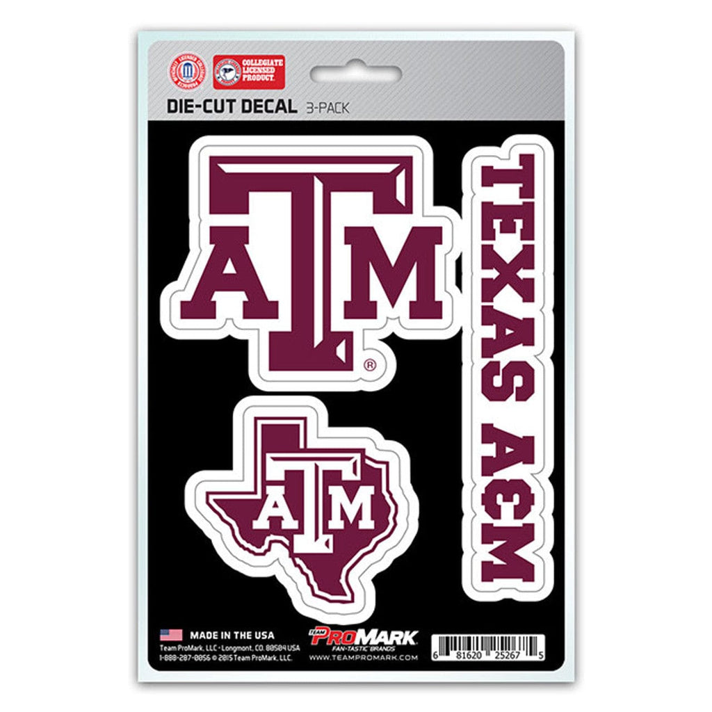 Decal Die Cut Teams 3 Pack Texas A&M Aggies Decal Die Cut Team 3 Pack 681620252675