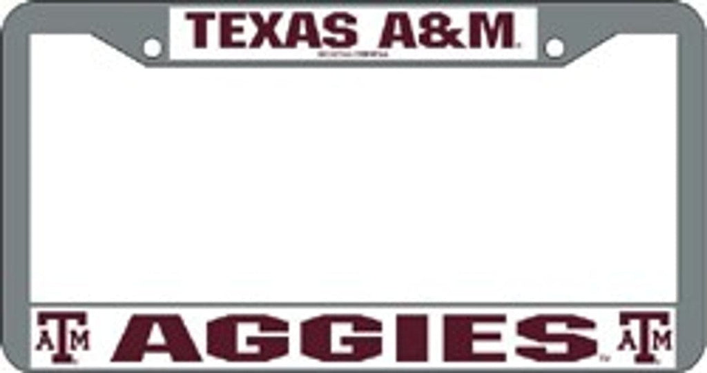 License Frame Chrome Texas A&M Aggies License Plate Frame Chrome 094746305291