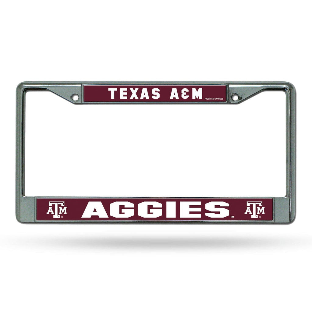 License Frame Chrome Texas A&M Aggies License Plate Frame Chrome Printed Insert 611407026427