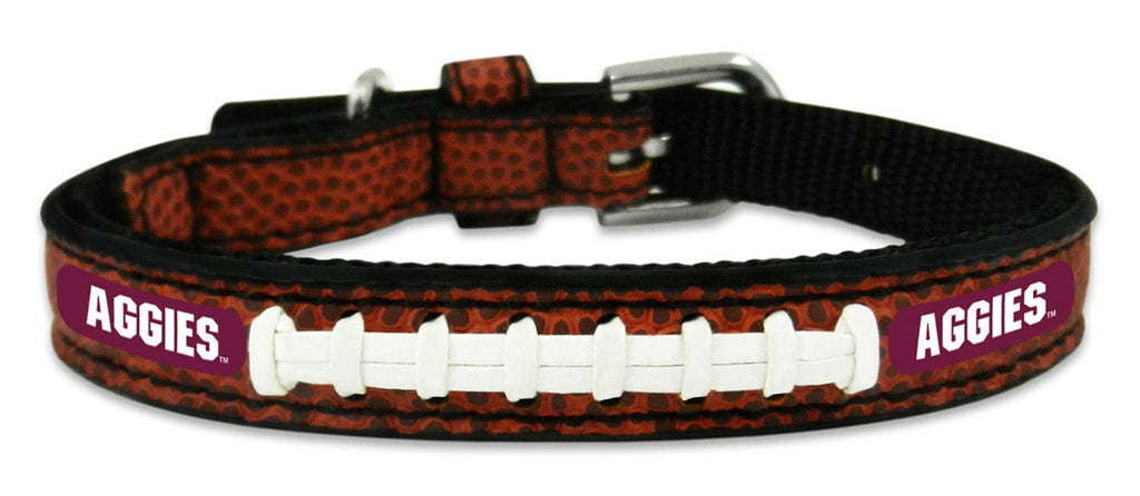 Texas A&M Aggies Texas A&M Aggies Pet Collar Leather Classic Football Size Toy CO 844214063112