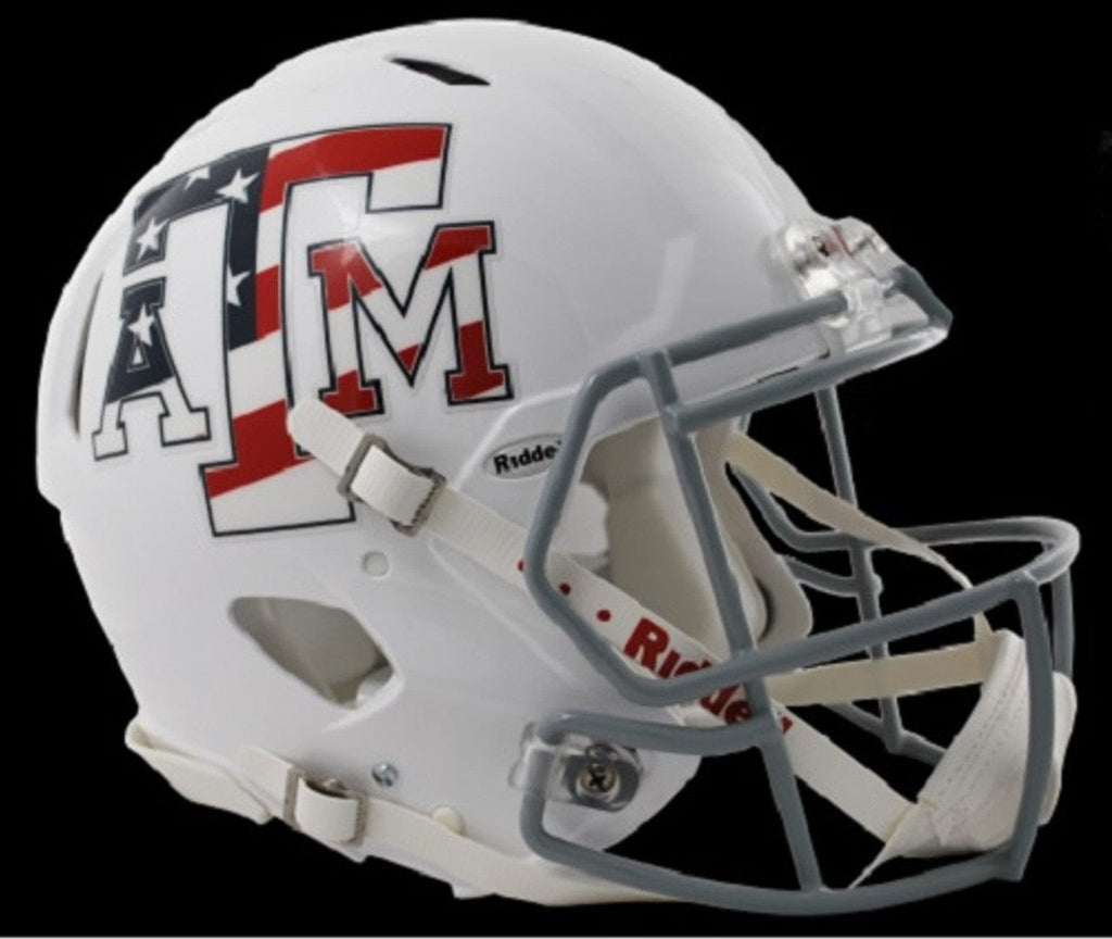 Helmets Full Size Authentic Texas A&M Aggies Revolution Speed Pro Line Helmet - Stars & Stripes - Special Order 095855328348