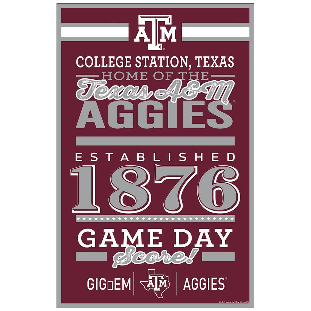 Sign 11x17 Established Home Texas A&M Aggies Sign 11x17 Wood Established Design 032085502759