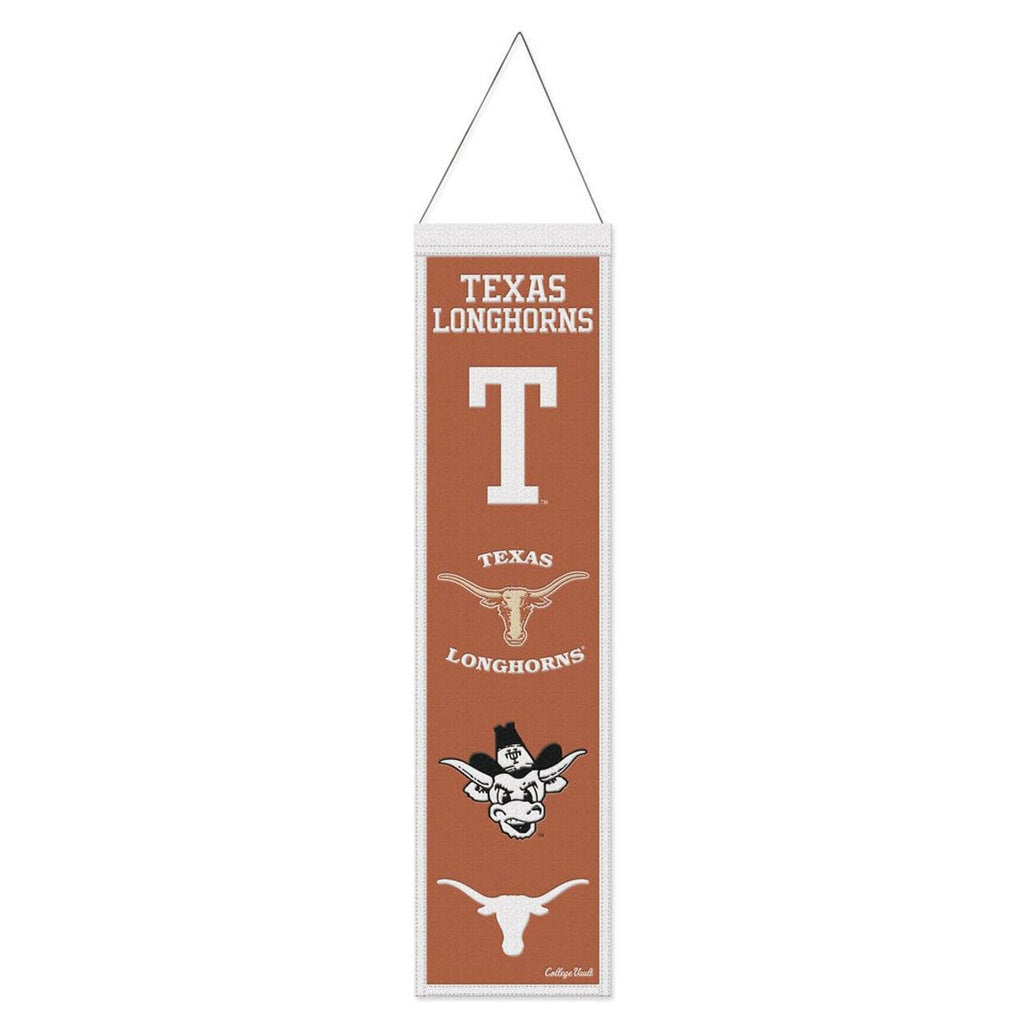 Wool Banners Texas Longhorns Banner Wool 8x32 Heritage Evolution Design 194166490925