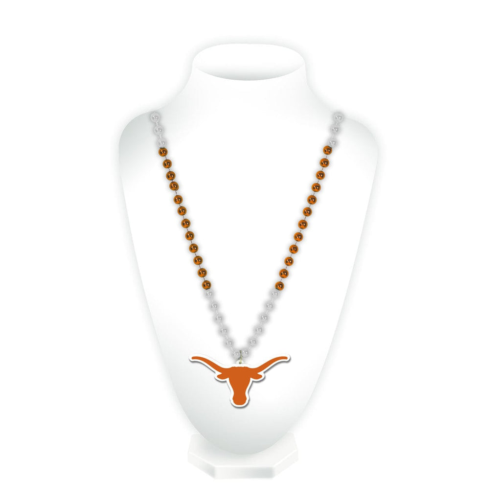 Jewelry Neck Beads Mdln Mardi G Texas Longhorns Beads with Medallion Mardi Gras - Special Order 767345435408