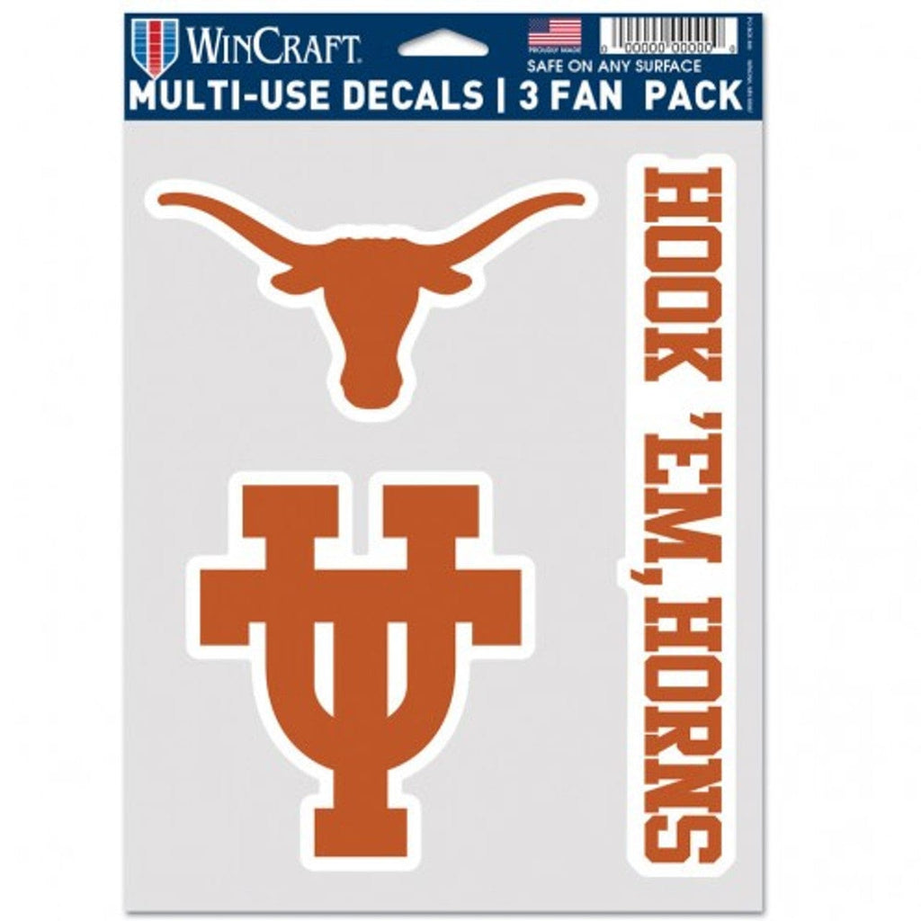 Fan Pack Decals Texas Longhorns Decal Multi Use Fan 3 Pack Special Order 194166080546