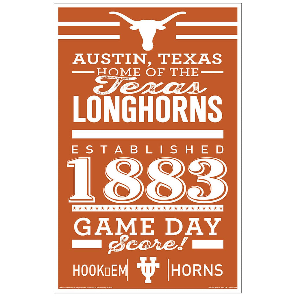 Sign 11x17 Established Home Texas Longhorns Sign 11x17 Wood Established Design 032085611239