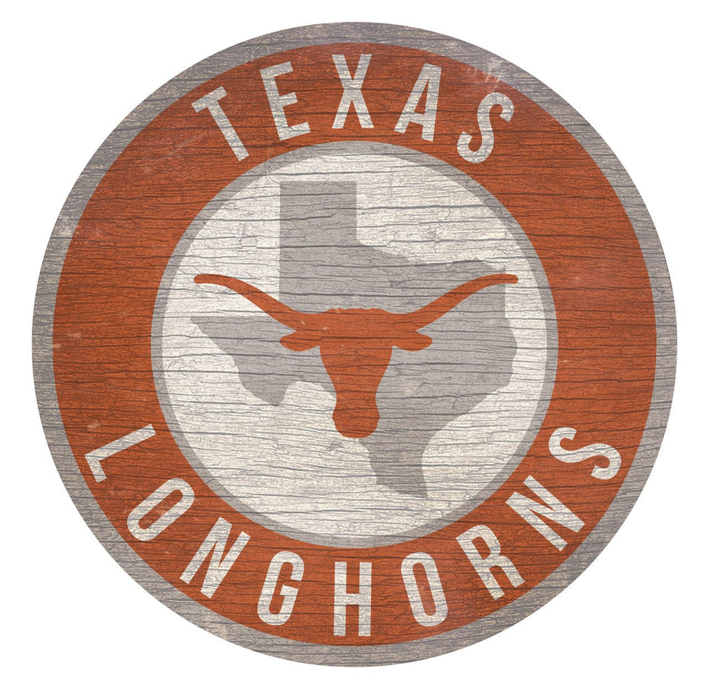 Sign 12 Round State Design Texas Longhorns Sign Wood 12 Inch Round State Design 878460201905