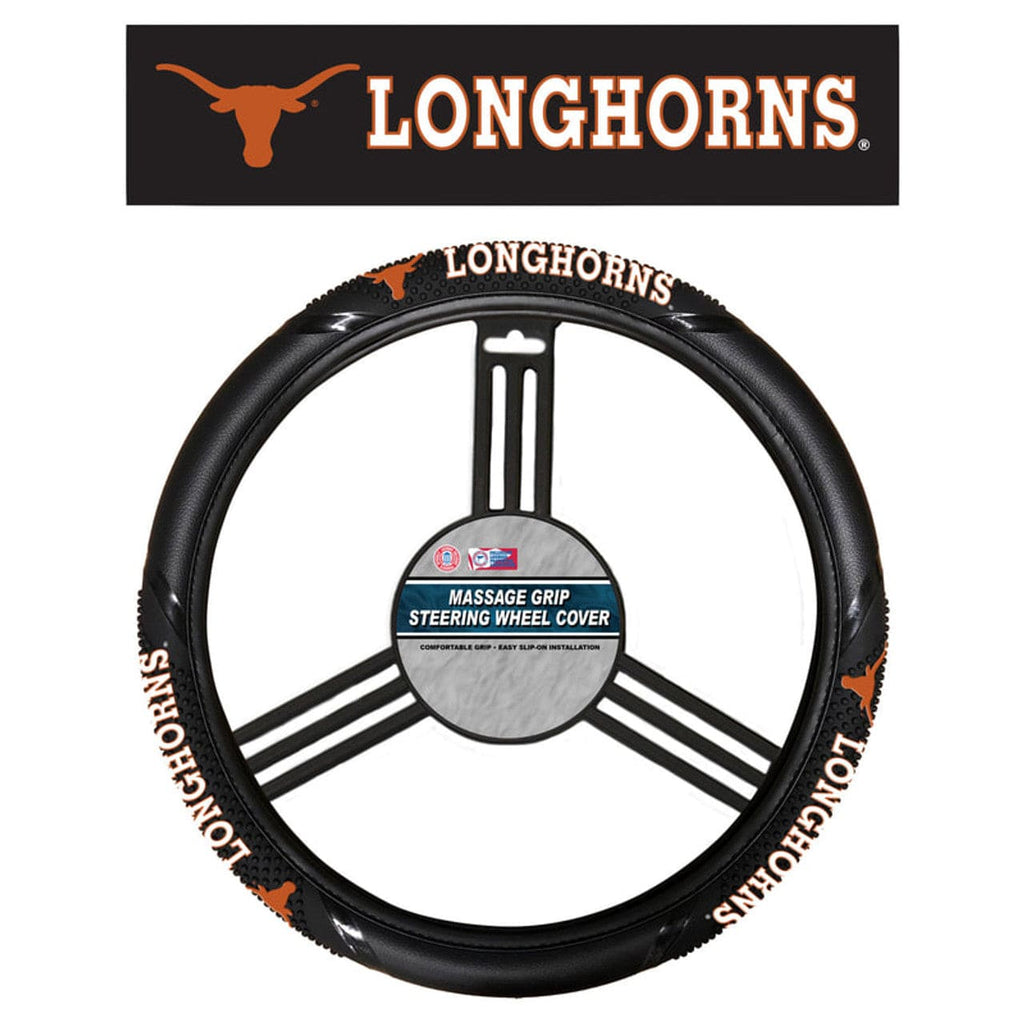 Texas Longhorns Texas Longhorns Steering Wheel Cover Massage Grip Style CO 023245566674