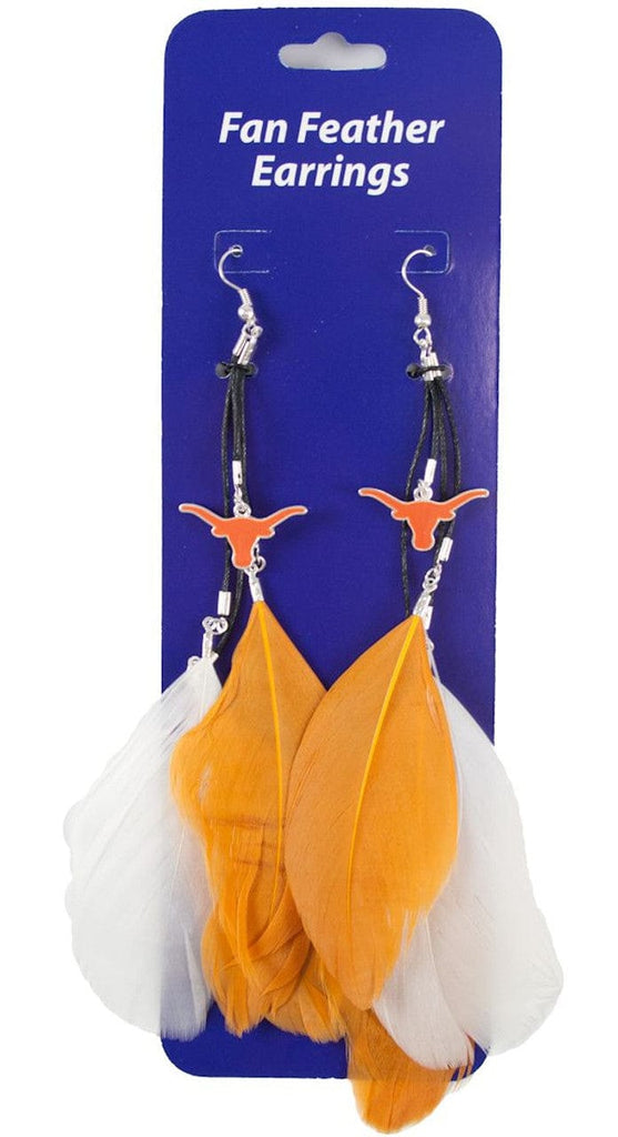 Texas Longhorns Texas Longhorns Team Color Feather Earrings CO 686699153793