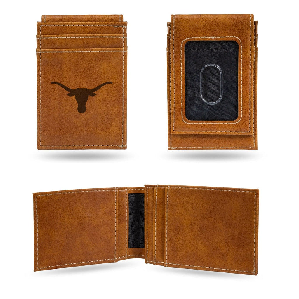 Front Pocket Wallet Texas Longhorns Wallet Front Pocket Laser Engraved 767345893284