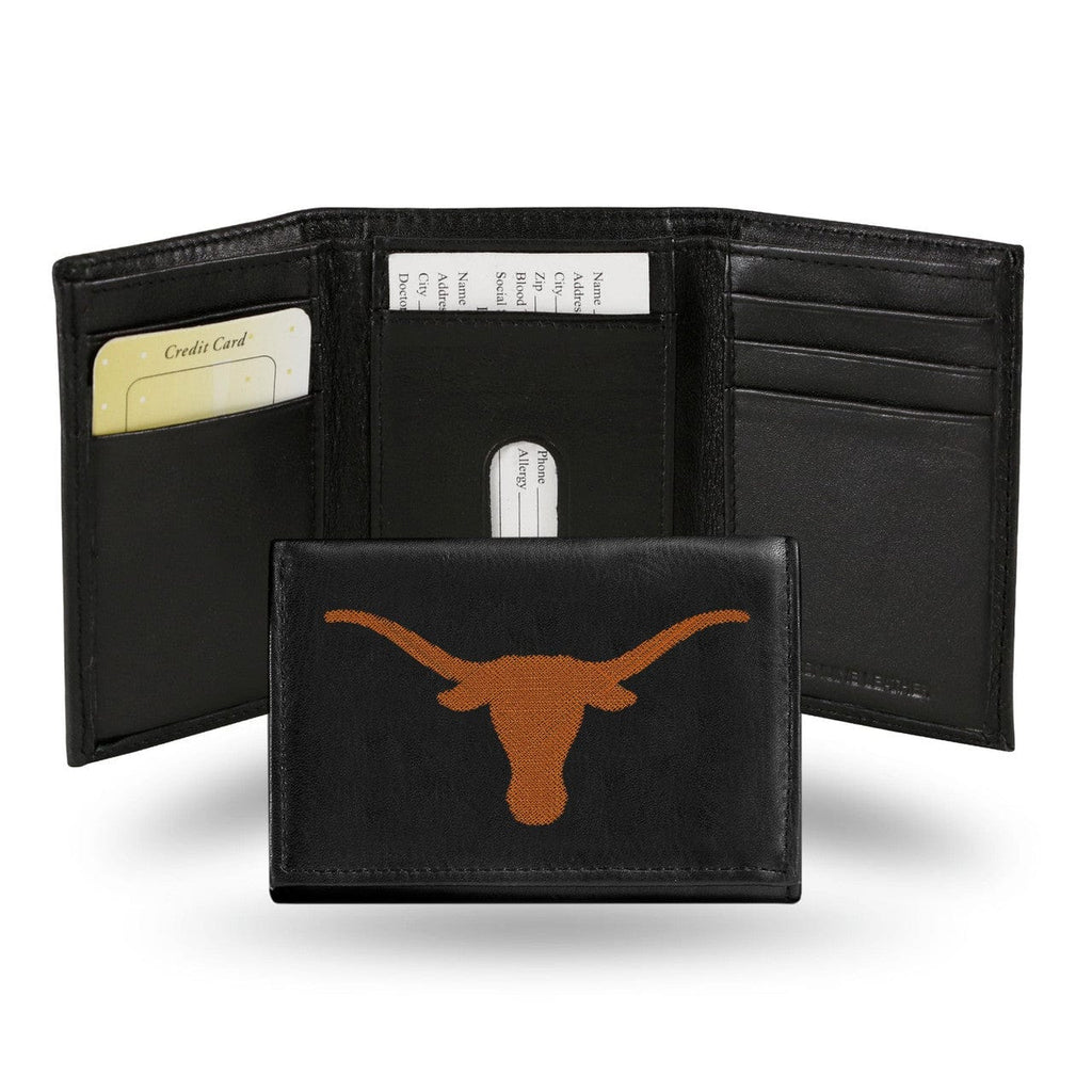 Wallet Leather Trifold Texas Longhorns Wallet Trifold Leather Embroidered 767345304872