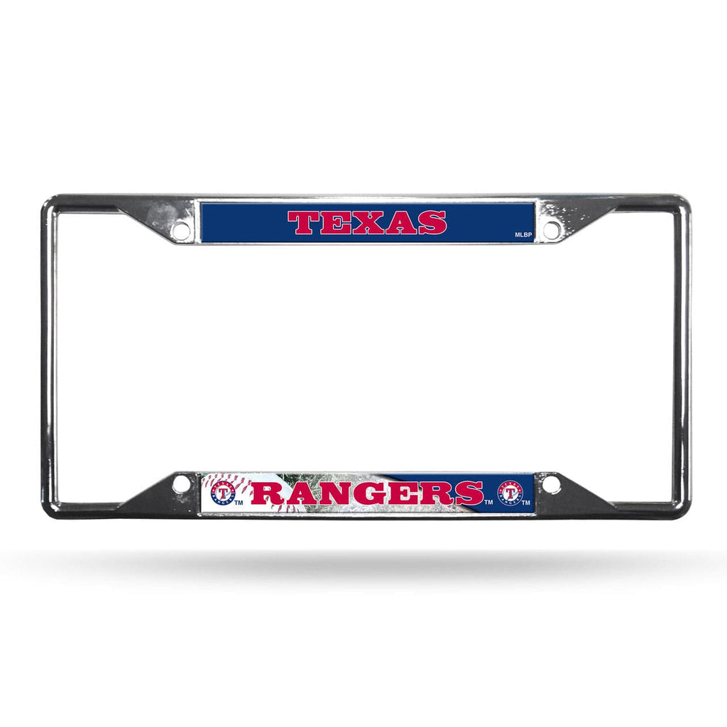 License Frame Chrome EZ Texas Rangers License Plate Frame Chrome EZ View - Special Order 094746472573