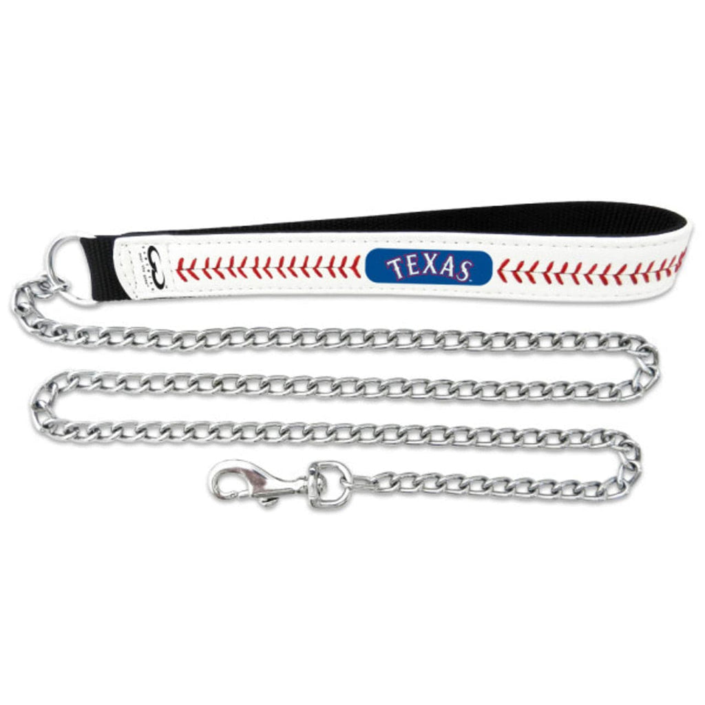 Texas Rangers Texas Rangers Pet Leash Leather Chain Baseball Size Large CO 844214056237