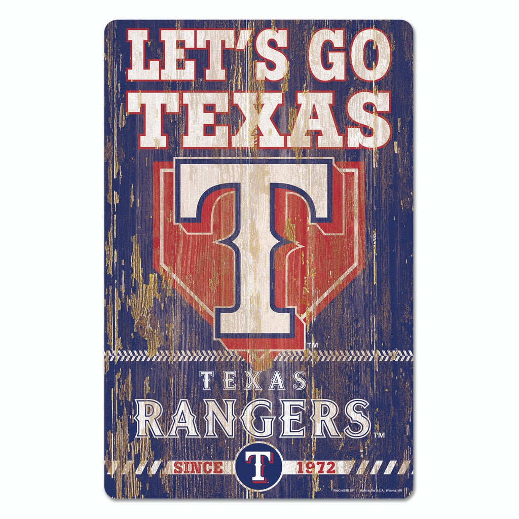 Sign 11x17 Slogan Texas Rangers Sign 11x17 Wood Slogan Design 032085695482