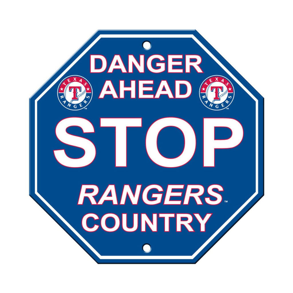 Texas Rangers Texas Rangers Sign 12x12 Plastic Stop Style CO 023245605137