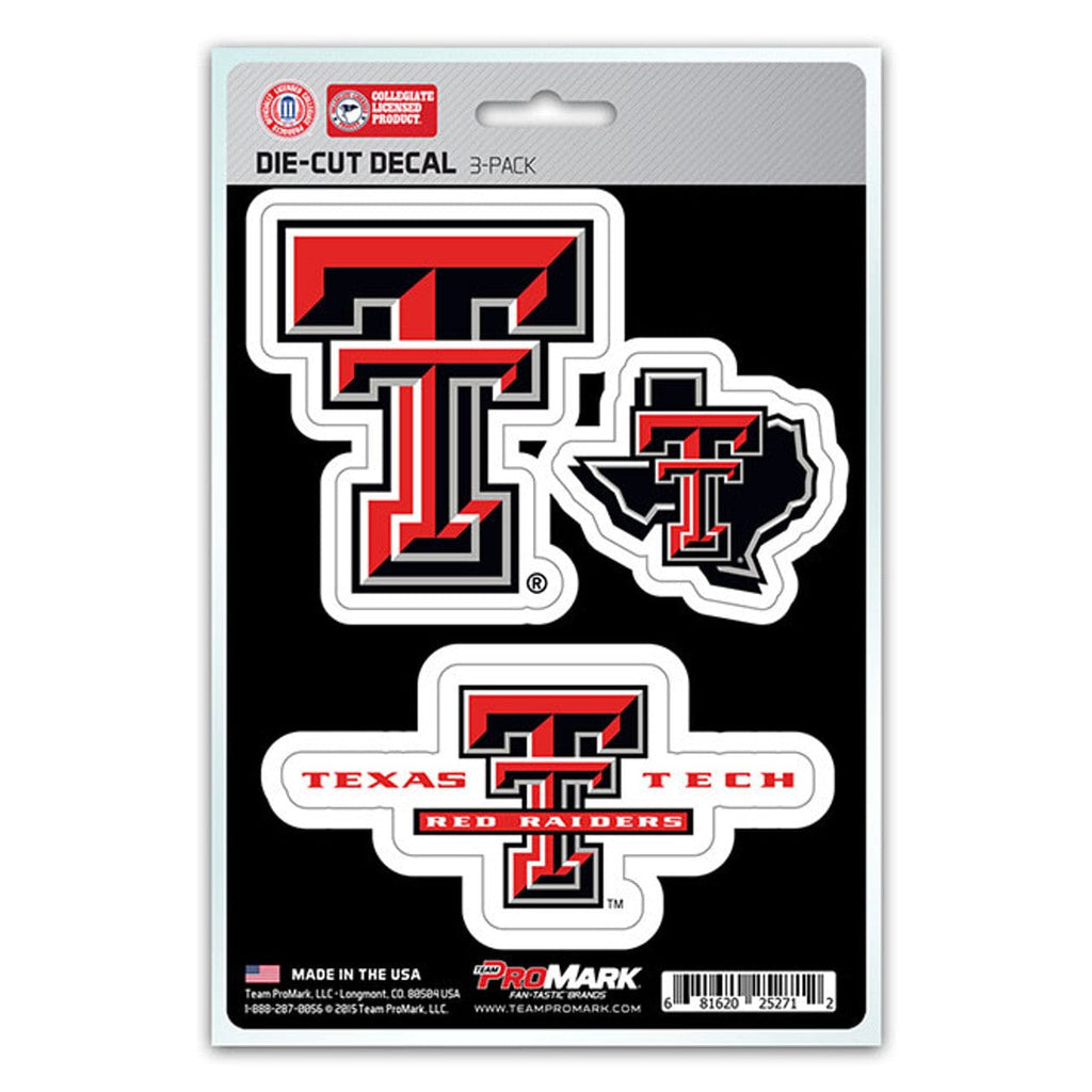 Decal Die Cut Teams 3 Pack Texas Tech Red Raiders Decal Die Cut Team 3 Pack 681620252712