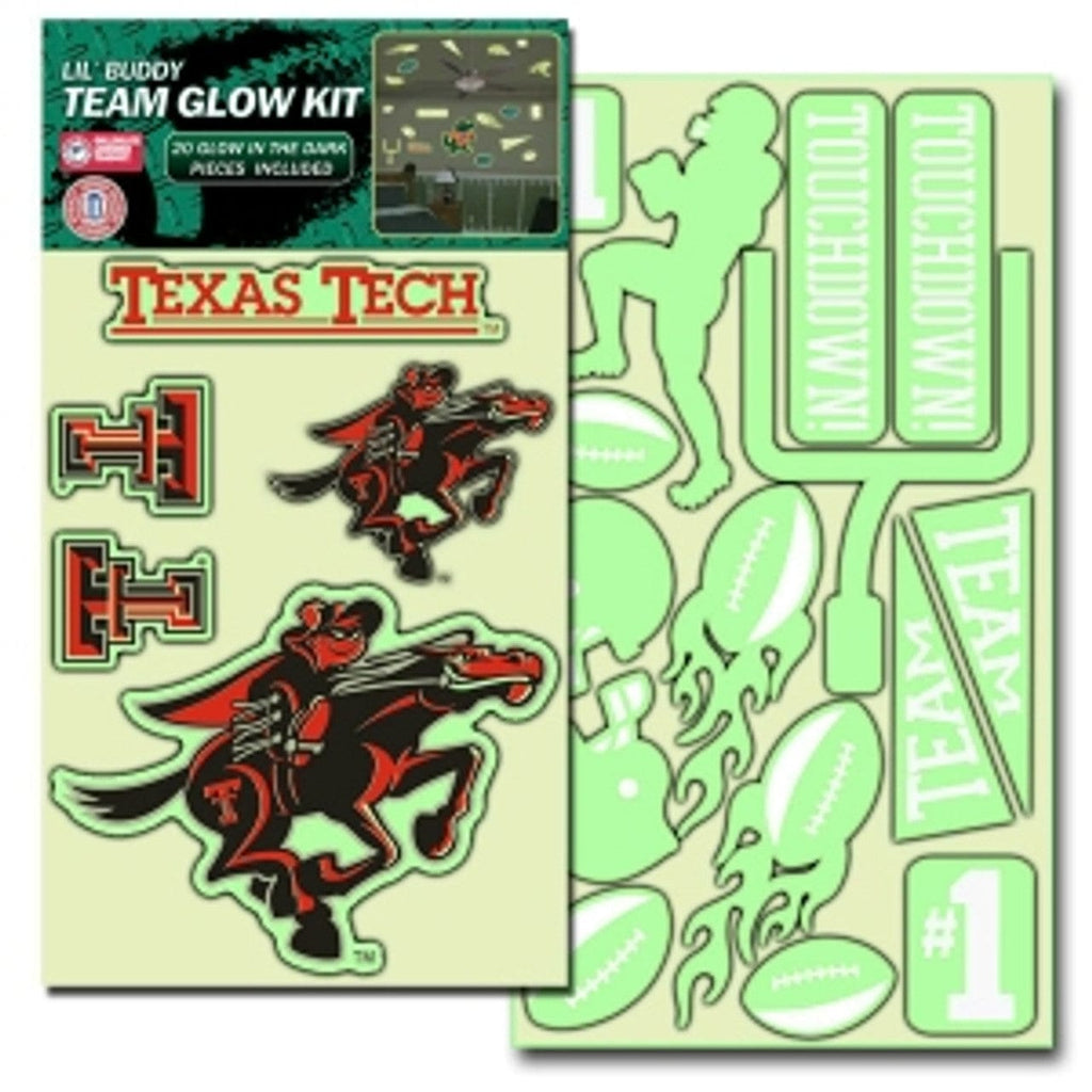 Texas Tech Red Raiders Texas Tech Red Raiders Decal Lil Buddy Glow in the Dark Kit CO 681620548716