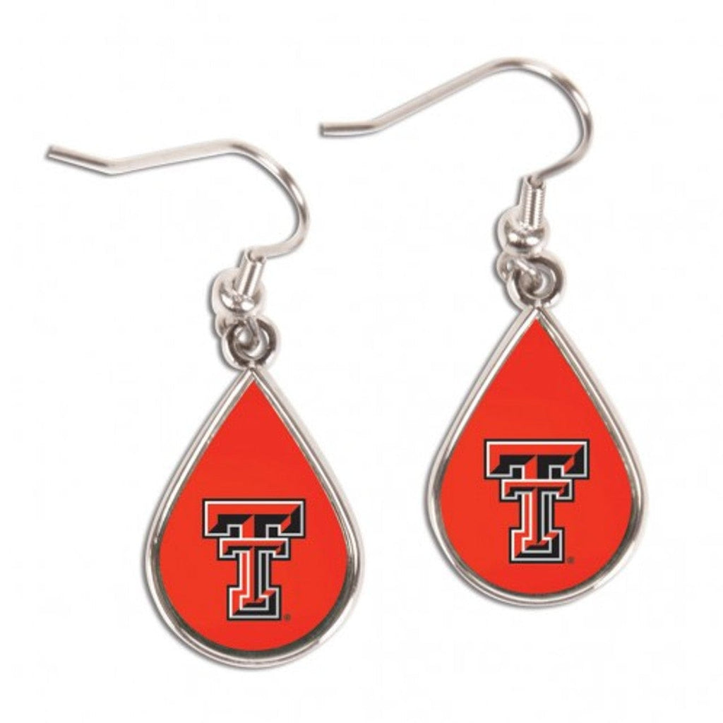 Jewelry Earrings Tear Drop Texas Tech Red Raiders Earrings Tear Drop Style - Special Order 032085196132