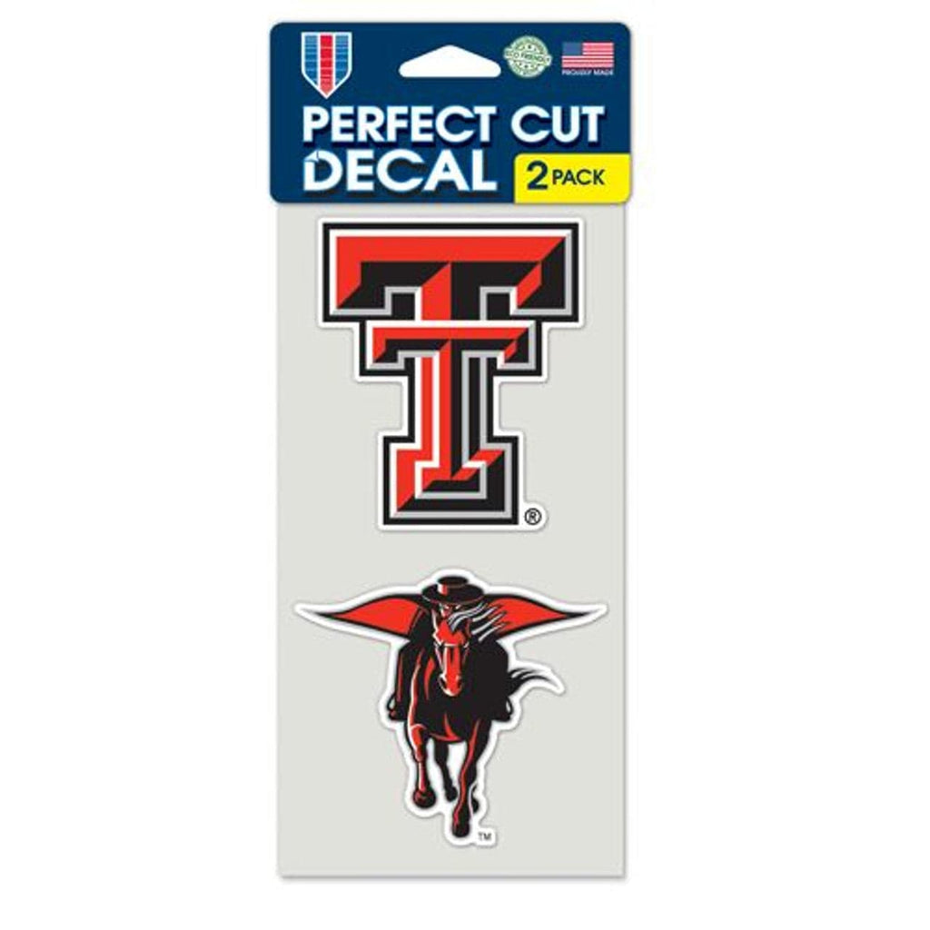 Decal 4x4 Perfect Cut Set of 2 Texas Tech Red Raiders Set of 2 Die Cut Decals - Special Order 032085410481
