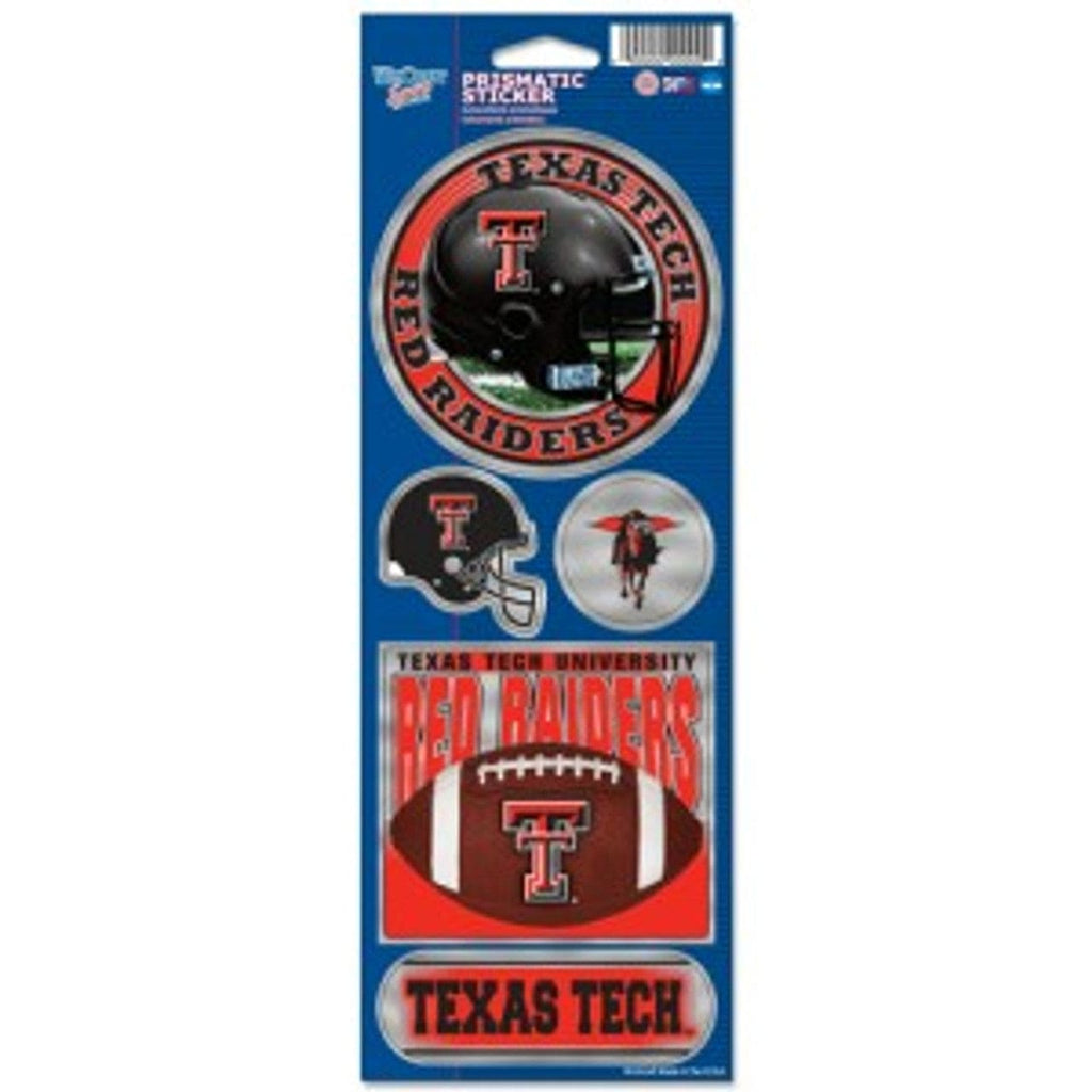 Decal 4x11 Die Cut Prismatic Texas Tech Red Raiders Stickers Prismatic - Special Order 032085954671