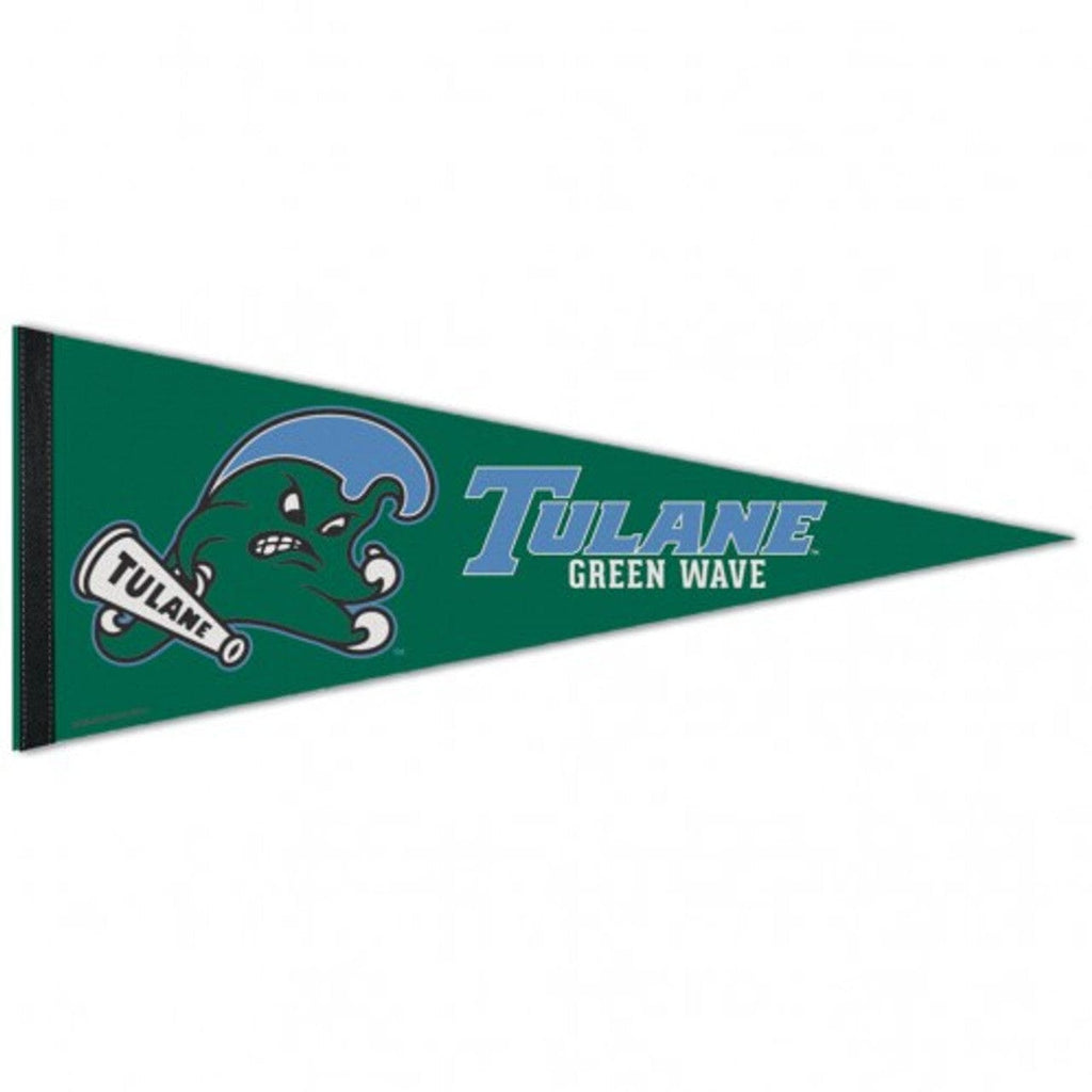 Tulane Green Wave Tulane Green Wave Pennant 12x30 Premium Style 032085618436