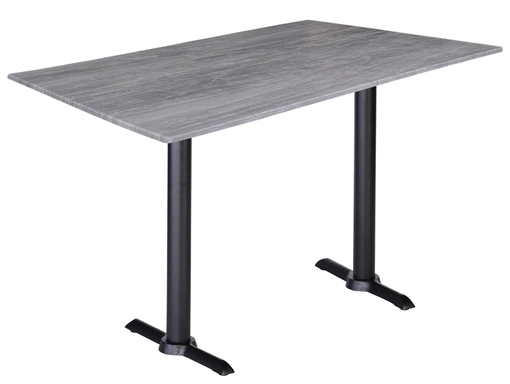 Two 36" Tall OD211EB Indoor/Outdoor All-Season Table Bases with a 30" x 48" Greystone Top OD211EB-36BWODS3248GryStn