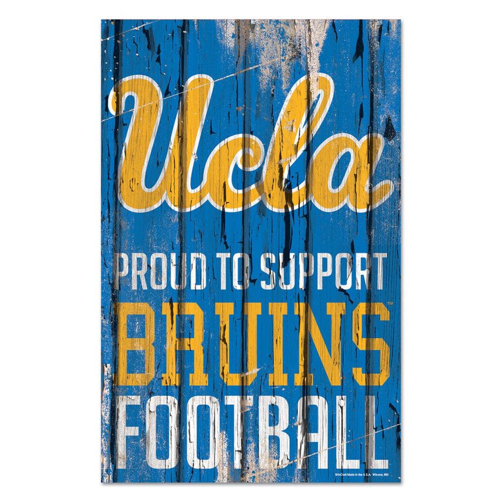 Sign 11x17 Proud To Support UCLA Bruins Sign 11x17 Wood Proud to Support Design - Special Order 032085665676
