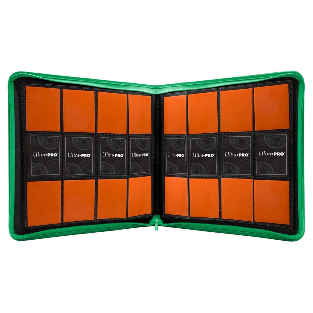 Binders Ultra Pro 12 Pocket Pro Binder Zippered Green 074427157418